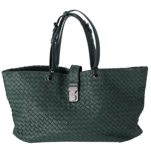 BOTTEGA VENETA Capri Tote Bag Dark Green Leather